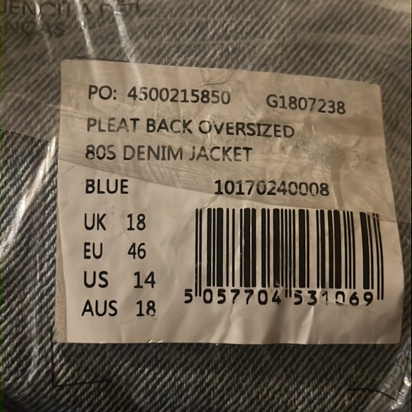 Blue Pleat Back 80's Denim Jacket - Picture 3 of 4